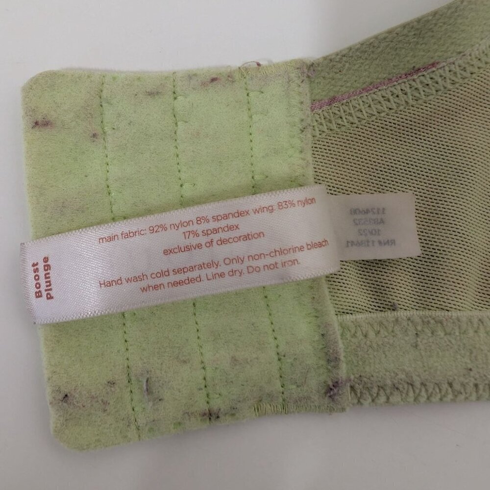 Cacique Floral Boost Plunge Bra Womens Size 42DDD Green Underwire Stretch - Picture 6 of 8